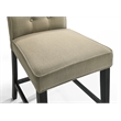 Jasper Set of 2 Beige Fabric Counter Height Chairs with Black Finish Legs