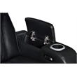 Jazz Black Faux Leather Pwr Recl.Sofa LS Set+BT Spkrs+LED+Wrls Chrg+USB+Cuphldrs