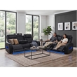 Jazz Black Faux Leather Pwr Recl.Sofa LS Set+BT Spkrs+LED+Wrls Chrg+USB+Cuphldrs