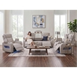 Jazz White Faux Leather Pwr Recl. 3PC Set+BT Spkrs+LED+Wrls Chrg+USB+Cuphldrs