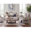 Jazz White Faux Leather Pwr Recl.Sofa LS Set+BT Spkrs+LED+Wrls Chrg+USB+Cuphldrs