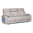 Jazz White Faux Leather Pwr Recl.Sofa LS Set+BT Spkrs+LED+Wrls Chrg+USB+Cuphldrs