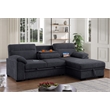 Lilola Home Kipling II 95-inch Dark Gray Chenille Sleeper Sectional Sofa