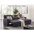 Lilola Home Kipling II 95-inch Dark Gray Chenille Sleeper Sectional Sofa