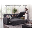 Lilola Home Kipling II 95-inch Dark Gray Chenille Sleeper Sectional Sofa