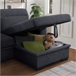 Lilola Home Kipling II 95-inch Dark Gray Chenille Sleeper Sectional Sofa
