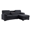 Lilola Home Kipling II 95-inch Dark Gray Chenille Sleeper Sectional Sofa