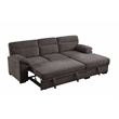 Kipling II 95&quotW Brown Chenille Fabric Sleeper Sectional Sofaort