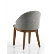 Andrew Set of 2 Barrel-Back Dining Chairs+Lt.Gray Fabric & Walnut Wood Fin. Legs