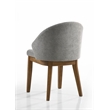 Andrew Set of 2 Barrel-Back Dining Chairs+Lt.Gray Fabric & Walnut Wood Fin. Legs