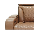 Jazz Lt Brown Faux Leather Pwr Recl.Sofa Set+BT Spkrs+LED+Wrls Chrg+USB+Cuphldrs