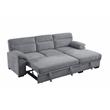 Kipling II 95&quotW Light Gray Chenille Sleeper Sectional Sofa