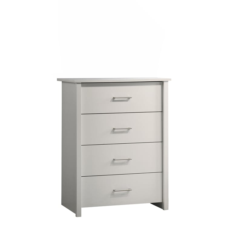 Celeste 3 pc White Engineered Wood Dresser Chest Nighstand Bedroom Set