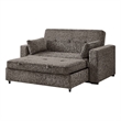 Arnold 76&quot Ash Brown Chenille Conv. Sofa Sleeper w/ Memory Foam+USB Ports+Plws