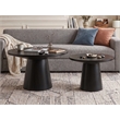 Jasper Ebony Black 2-Piece Round Wood Coffee & End Table Set