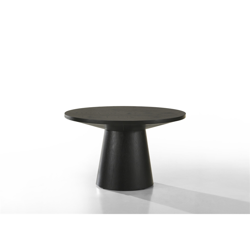 Jasper Ebony Black 2-Piece Round Wood Coffee & End Table Set