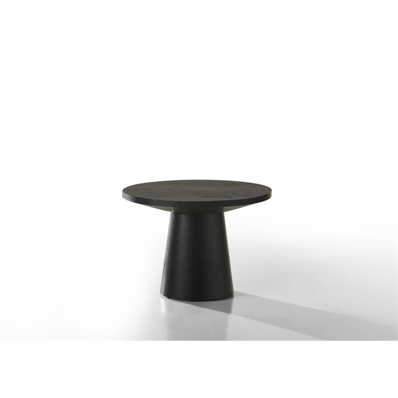 Jasper Ebony Black 2-Piece Round Wood Coffee & End Table Set