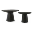 Jasper Ebony Black 2-Piece Round Wood Coffee & End Table Set