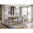 Bistro 9-Pc Walnut Mixed Wood Fin.Dining Set-Extendable Tbl & 8 Linen Chrs