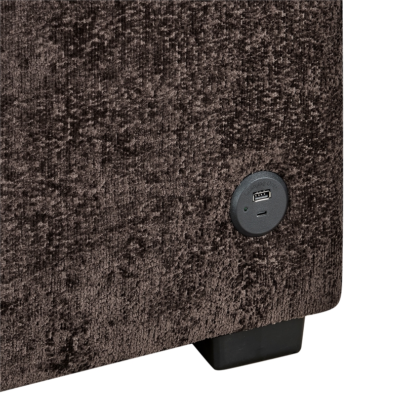 Esmeralda 122-inch Chocolate Chenille Modular Sleeper Sectional Sofa