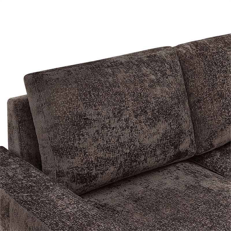 Esmeralda 122-inch Chocolate Chenille Modular Sleeper Sectional Sofa