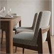 Ashcroft Levi Fabric Upholstered Dining Chair in Light Gray (Set of 2)