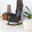 Logan Modern Indoor Livingroom Fabric Rocking Accent Chair in Gray