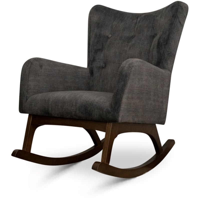 Logan Modern Indoor Livingroom Fabric Rocking Accent Chair in Gray