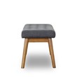 Allen Mid-Century Modern Fabric Button-Tufted Upholstered Bench in Gray