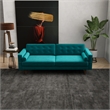 Harriet Mid Century Style Tufted Velvet Sofa Couch for Living Room in Turquoise