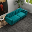 Harriet Mid Century Style Tufted Velvet Sofa Couch for Living Room in Turquoise