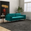 Harriet Mid Century Style Tufted Velvet Sofa Couch for Living Room in Turquoise