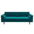 Harriet Mid Century Style Tufted Velvet Sofa Couch for Living Room in Turquoise