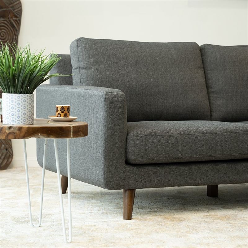 Belmont Marengo Fabric Right Facing Corner Sectional Sofa in Gray