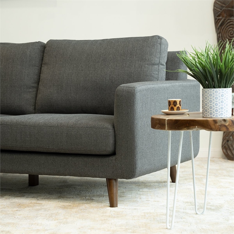 Belmont Marengo Fabric Right Facing Corner Sectional Sofa in Gray