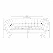 Allen  Modern Chesterfield Tufted Fabric Living Room Sofa in Gray