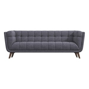 Allen  Modern Chesterfield Tufted Fabric Living Room Sofa in Gray