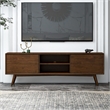 Vicenza Mid Century Solid Wood Walnut TV Stand with 6 Storage Cabinet