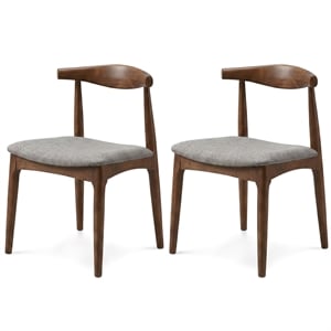 Blake Modern Dining Room and Kitchen Gray Fabric Chair (Set of 2)