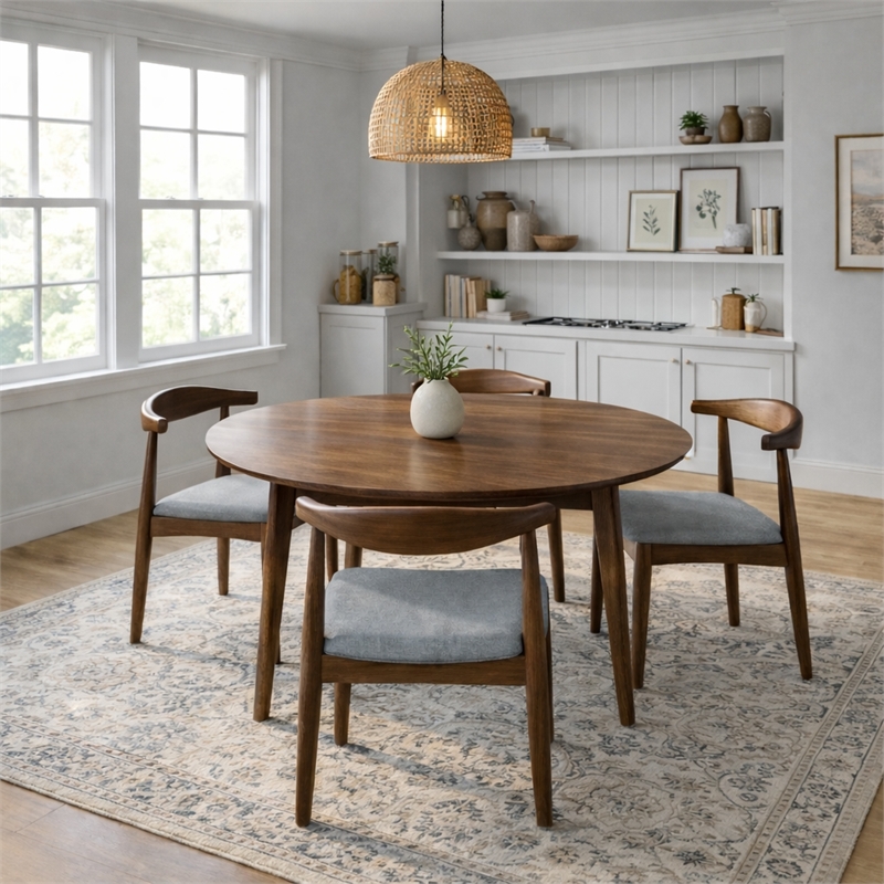Blake Modern Dining Room and Kitchen Gray Fabric Chair (Set of 2)
