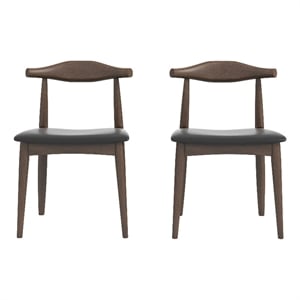 Blake Modern Dining Room and Kitchen Black Faux Leather Chair (Set of 2)