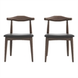 Blake Modern Dining Room and Kitchen Black Faux Leather Chair (Set of 2)