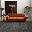Harriet Mid-Century Modern Tufted Back Velvet Sofa in Orange