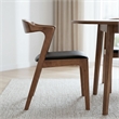 Roxy Mid-Century Modern Faux Leather Dining Chair in Black (Set of 2)