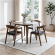 Roxy Mid-Century Modern Faux Leather Dining Chair in Black (Set of 2)