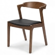 Roxy Mid-Century Modern Faux Leather Dining Chair in Black (Set of 2)