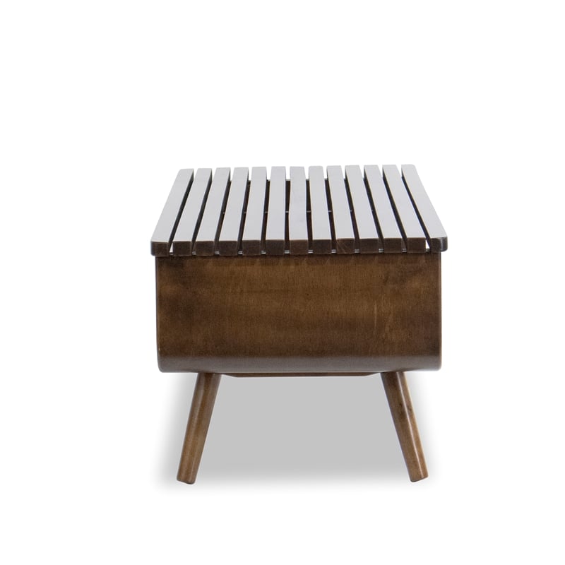 Astrid Mid-Century Modern Rectangular Solid Wood Coffee Table in Brown