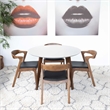 Calabria 5-Piece Mid-Century Dining Set w/ 4 Pu Leather Dining Chairs in Black