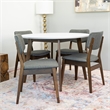 Cambria 5-Piece Mid-Century Dining Room Set w/4 Fabric Dining Chairs in Gray