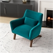 Gatsby Mid-Century Modern Tight Back Velvet Upholstered Armchair in Teal